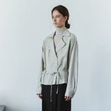 SITP5305 Draped Trench Shirt_Greige