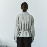 SITP5305 Draped Trench Shirt_Greige