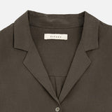 SITP5306 Soft Open-Collar Wrap Shirt_Brown