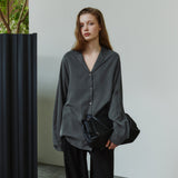 SITP5306 Soft Open-Collar Wrap Shirt_Midnight navy