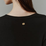 SITP5313 Soft V-Neck 3/4-Sleeve T-Shirt_Black