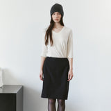 SITP5313 Soft V-Neck 3/4-Sleeve T-Shirt_Ivory