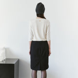 SITP5313 Soft V-Neck 3/4-Sleeve T-Shirt_Ivory