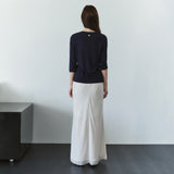 SITP5313 Soft V-Neck 3/4-Sleeve T-Shirt_Navy