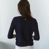SITP5313 Soft V-Neck 3/4-Sleeve T-Shirt_Navy