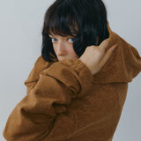 SITP5317 Contrast Hooded Zip-Up_Camel brown