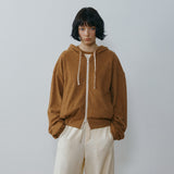 SITP5317 Contrast Hooded Zip-Up_Camel brown