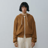 SITP5317 Contrast Hooded Zip-Up_Camel brown