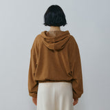 SITP5317 Contrast Hooded Zip-Up_Camel brown