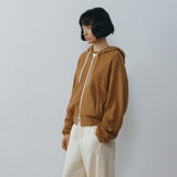 SITP5317 Contrast Hooded Zip-Up_Camel brown