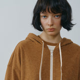 SITP5317 Contrast Hooded Zip-Up_Camel brown