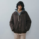 SITP5317 Contrast Hooded Zip-Up_Melange gray