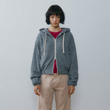 SITP5317 Contrast Hooded Zip-Up_Melange gray