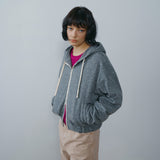 SITP5317 Contrast Hooded Zip-Up_Melange gray