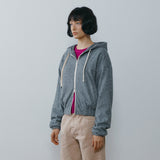 SITP5317 Contrast Hooded Zip-Up_Melange gray