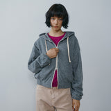SITP5317 Contrast Hooded Zip-Up_Melange gray