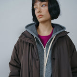 SITP5317 Contrast Hooded Zip-Up_Melange gray