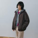 SITP5317 Contrast Hooded Zip-Up_Melange gray