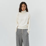 SITP5320 Brushed Layered Turtleneck Top_Ivory
