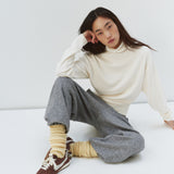 SITP5320 Brushed Layered Turtleneck Top_Ivory