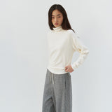 SITP5320 Brushed Layered Turtleneck Top_Ivory