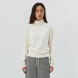 SITP5320 Brushed Layered Turtleneck Top_Ivory