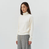 SITP5320 Brushed Layered Turtleneck Top_Ivory