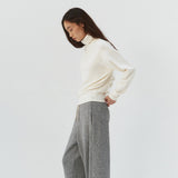 SITP5320 Brushed Layered Turtleneck Top_Ivory