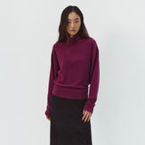 SITP5320 Brushed Layered Turtleneck Top_Purple