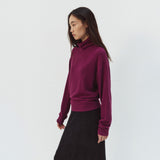 SITP5320 Brushed Layered Turtleneck Top_Purple