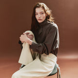 SITP5321 Loose-Fit Tie Blouse_Charcoal