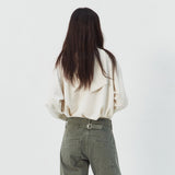 SITP5321 Loose-Fit Tie Blouse_Cream