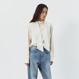 SITP5321 Loose-Fit Tie Blouse_Cream