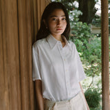 SITP5195 Point Collar Loose Fit Short Sleeve Shirt_White