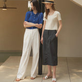 SIPT7078 Two-Tuck Nylon Slacks_White