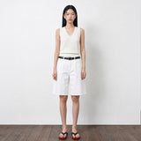 SIJN6108 Bermuda Denim Shorts_White