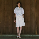 SITP5195 Point Collar Loose Fit Short Sleeve Shirt_White