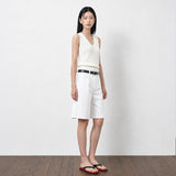 SIJN6108 Bermuda Denim Shorts_White