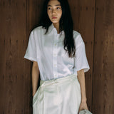SITP5195 Point Collar Loose Fit Short Sleeve Shirt_White