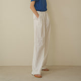 SIPT7078 Two-Tuck Nylon Slacks_White