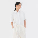SITP5195 Point Collar Loose Fit Short Sleeve Shirt_White