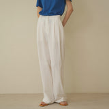 SIPT7078 Two-Tuck Nylon Slacks_White