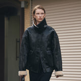 SIOT4173 Fake Mustard Bomber Jacket_Black