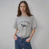 SITP5191 Archive Hound Printing Short Sleeve T-Shirt_Melange gray