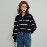 SIKN2136 Classic Stripe Collar Knit_Navy