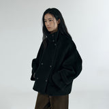 SIOT4169 High Neck Oversized Half Coat_Black