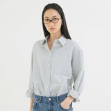 Loose Fit Seersucker Check Shirt